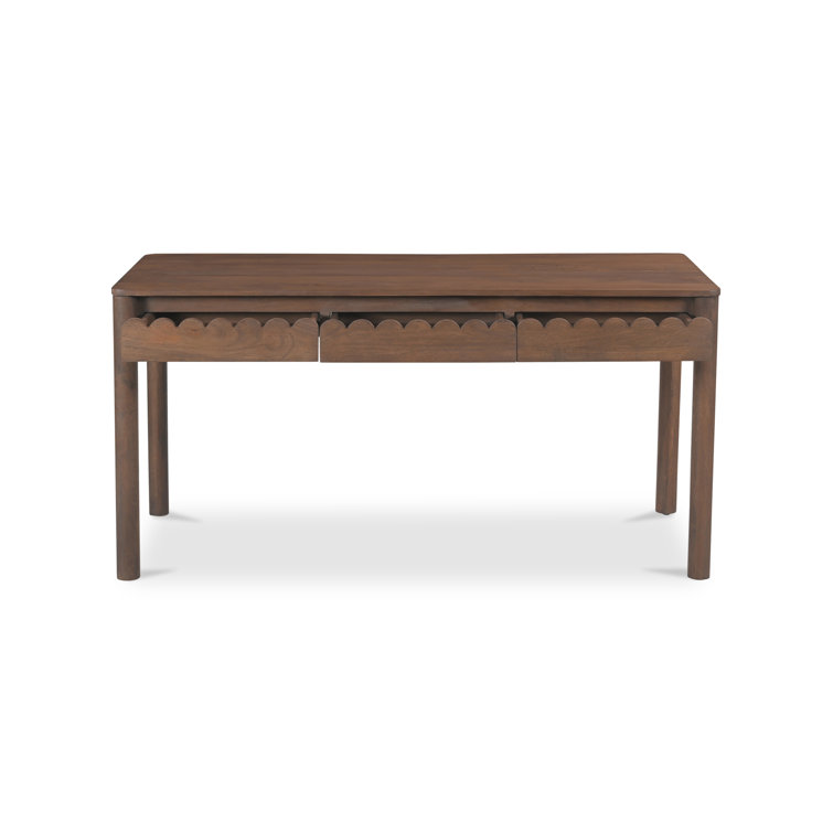 Vintage Brown Wood Desk with Soft Close Drawer