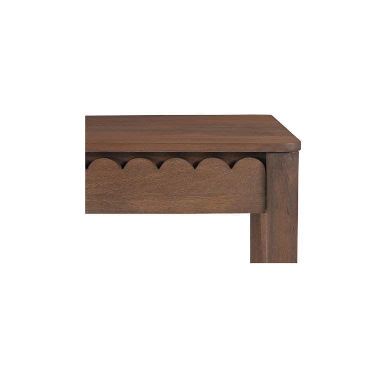 Vintage Brown Wood Desk with Soft Close Drawer