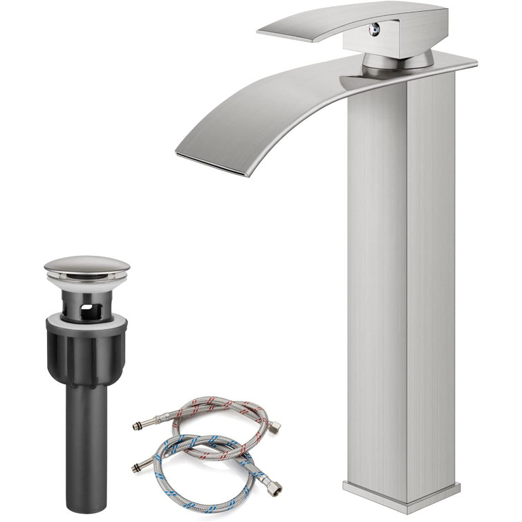 Brushed Nickel Single Handle High Arc Bathroom Faucet