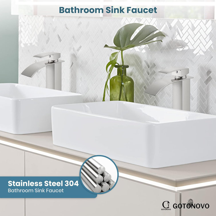 Brushed Nickel Single Handle High Arc Bathroom Faucet