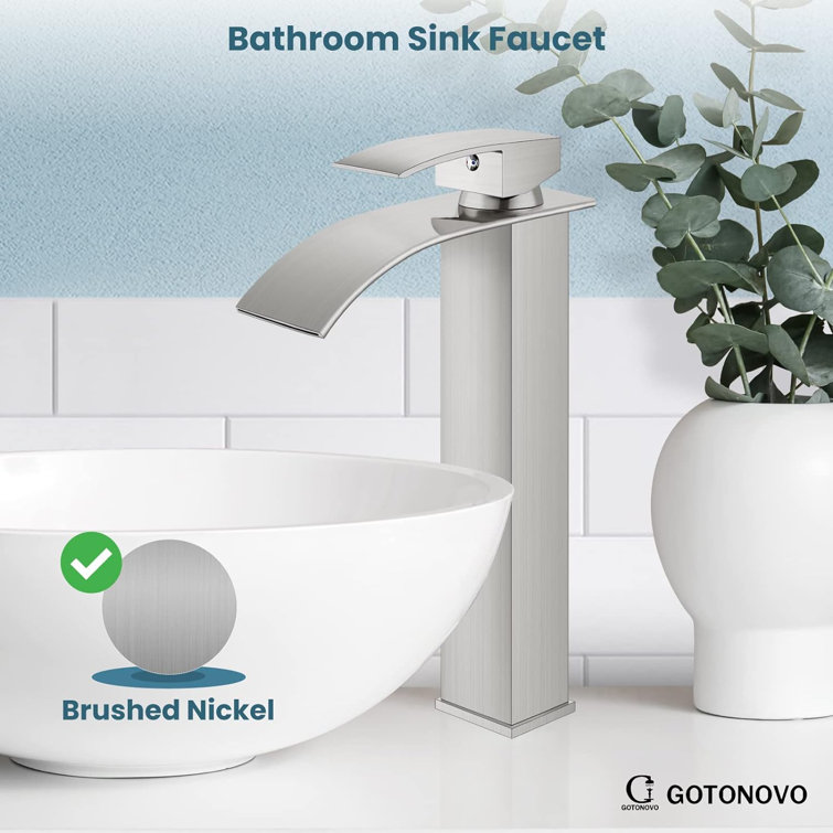 Brushed Nickel Single Handle High Arc Bathroom Faucet