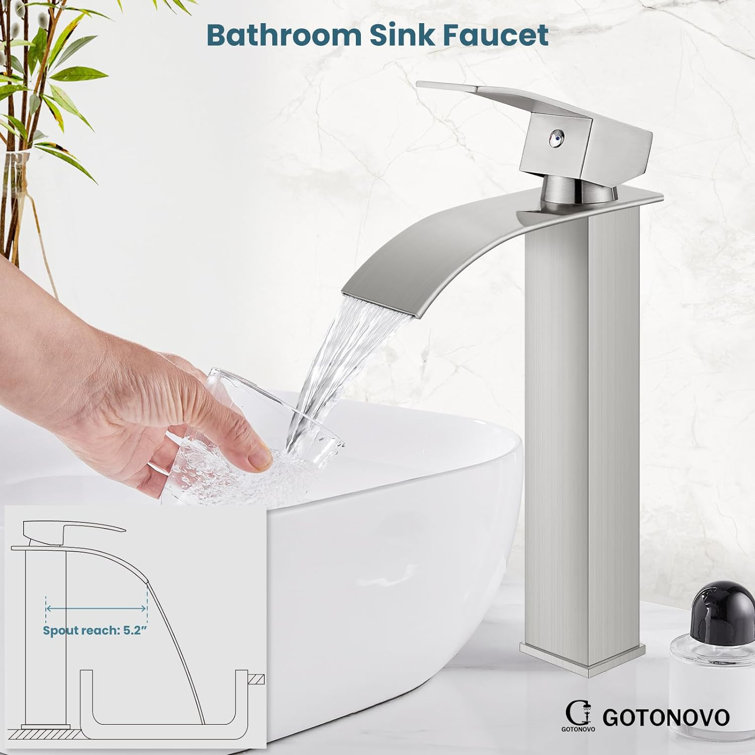 Brushed Nickel Single Handle High Arc Bathroom Faucet