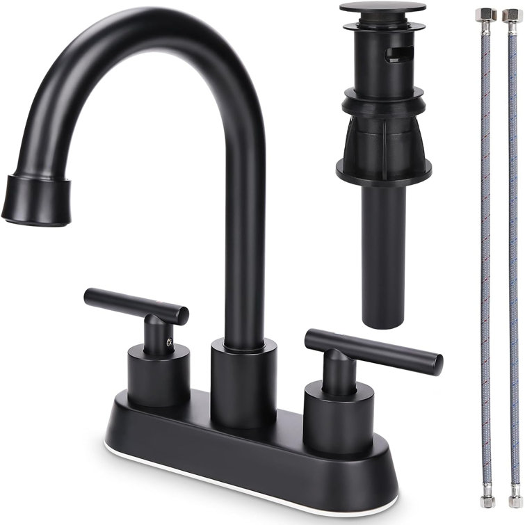 Matte Black Stainless Steel Double Handle High Arc Faucet