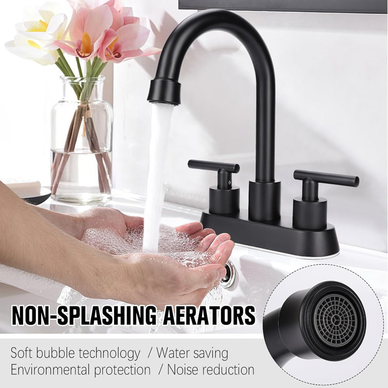 Matte Black Stainless Steel Double Handle High Arc Faucet