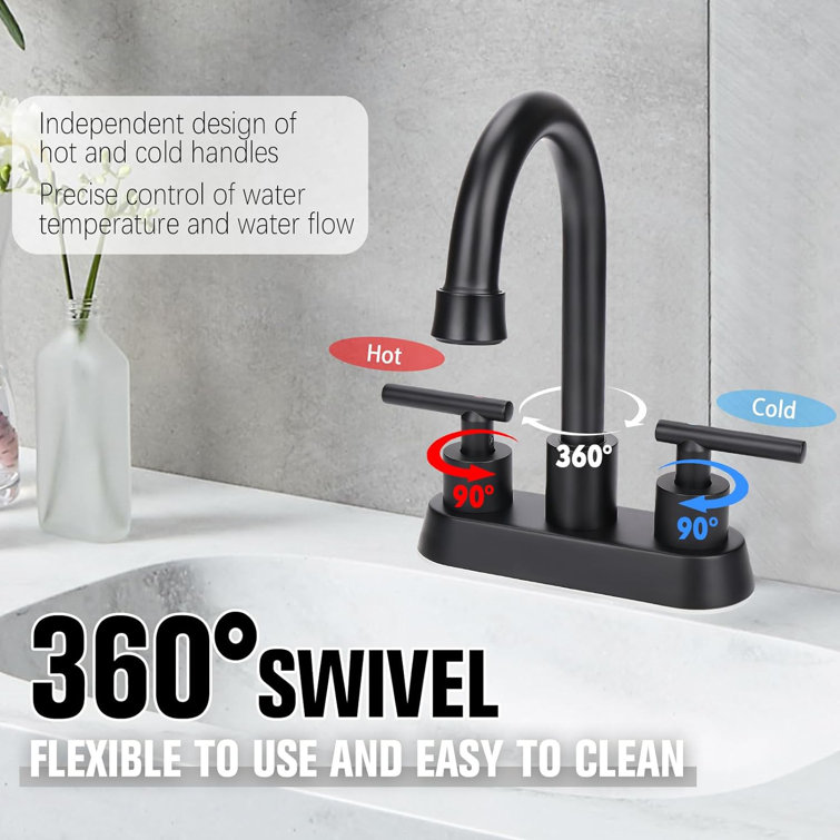 Matte Black Stainless Steel Double Handle High Arc Faucet