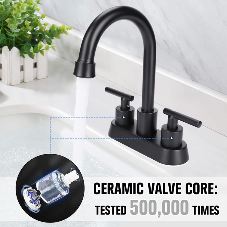 Matte Black Stainless Steel Double Handle High Arc Faucet
