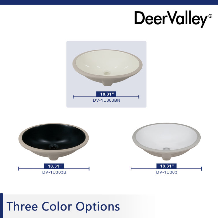 Beige Ceramic 18" Oval Undermount Bathroom Sink