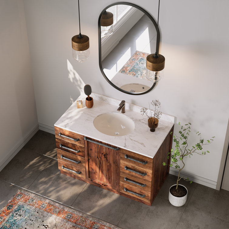 Beige Ceramic 18" Oval Undermount Bathroom Sink