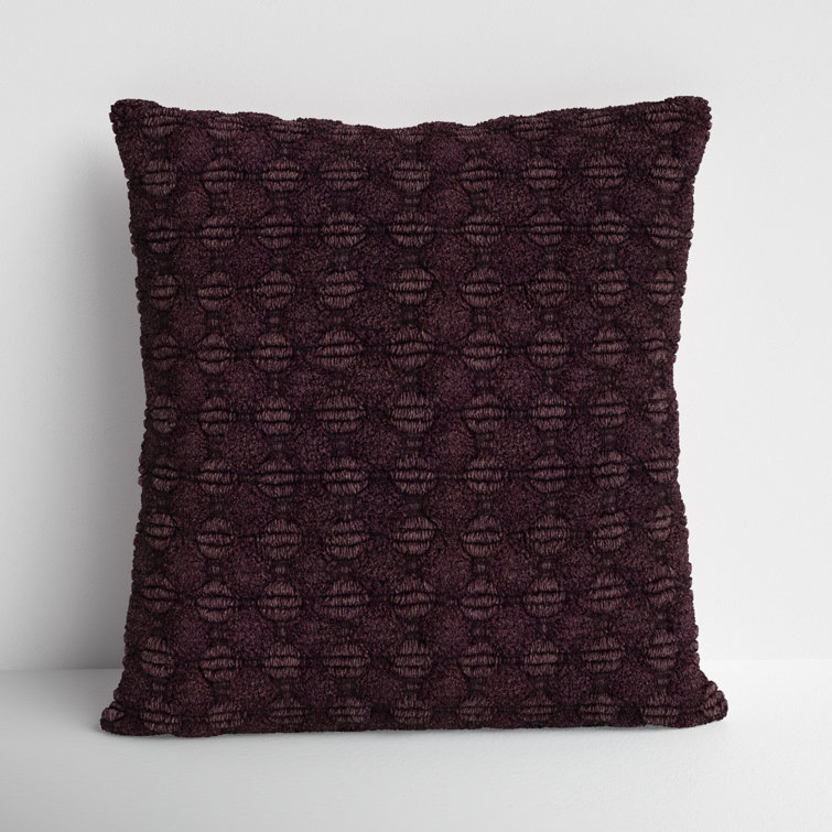 20" Wine Textured Cotton Square Throw Pillow