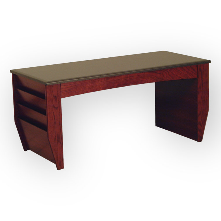 Mahogany Rectangular Coffee Table with Magazine Pockets