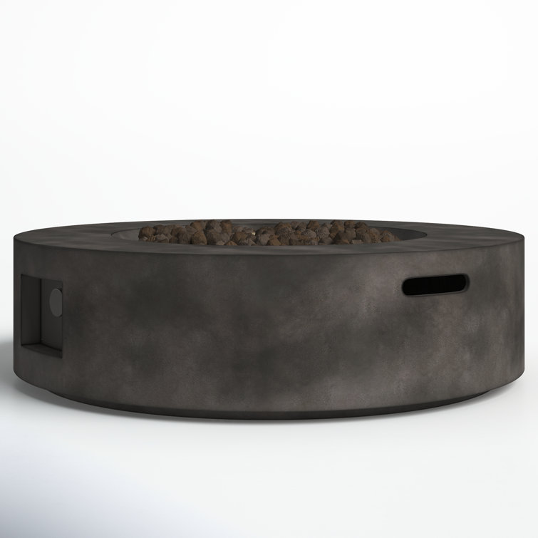 Natural Concrete Round Gas Fire Pit Table with Stainless Steel Burner