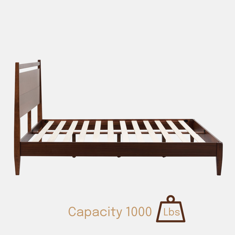 Adept Queen Dark Walnut Wooden Bed Frame with Headboard