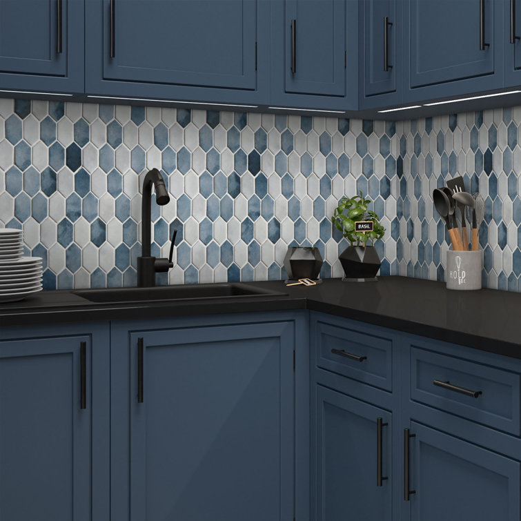 10.75" x 10.12" Hexagonal Recycled Glass Wall & Floor Tile