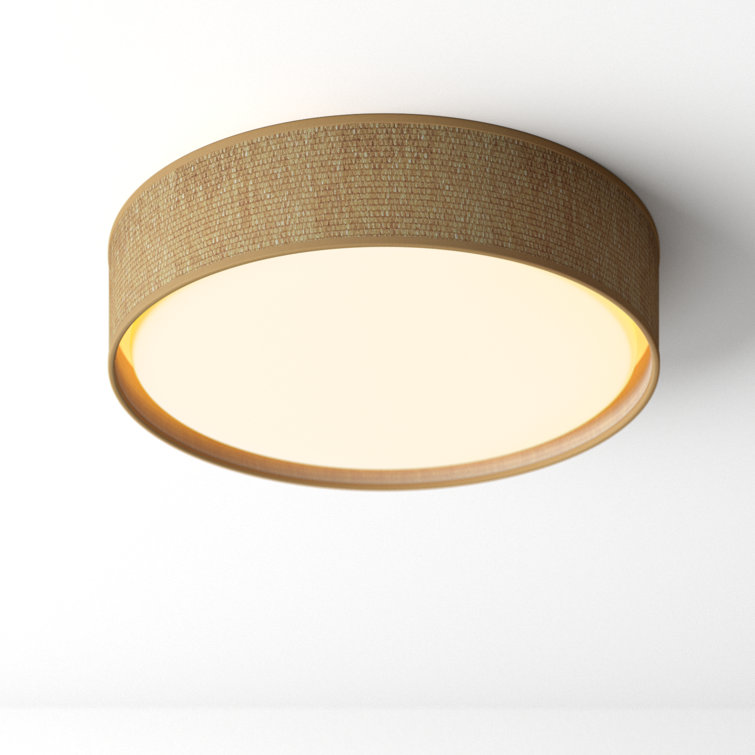 Melanie Grasscloth Fabric and Steel LED Flush Mount