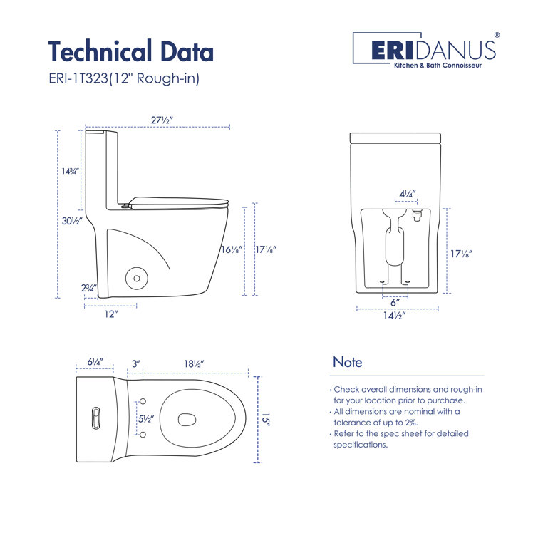White Elongated Dual Flush High Efficiency One-Piece Toilet