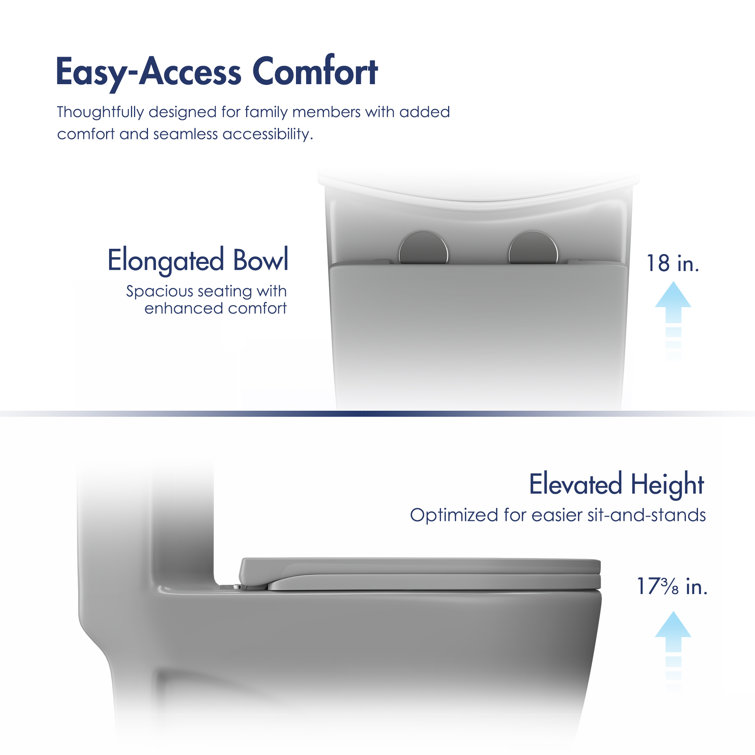 Reno Glacier Gray Elongated Dual Flush One-Piece Toilet