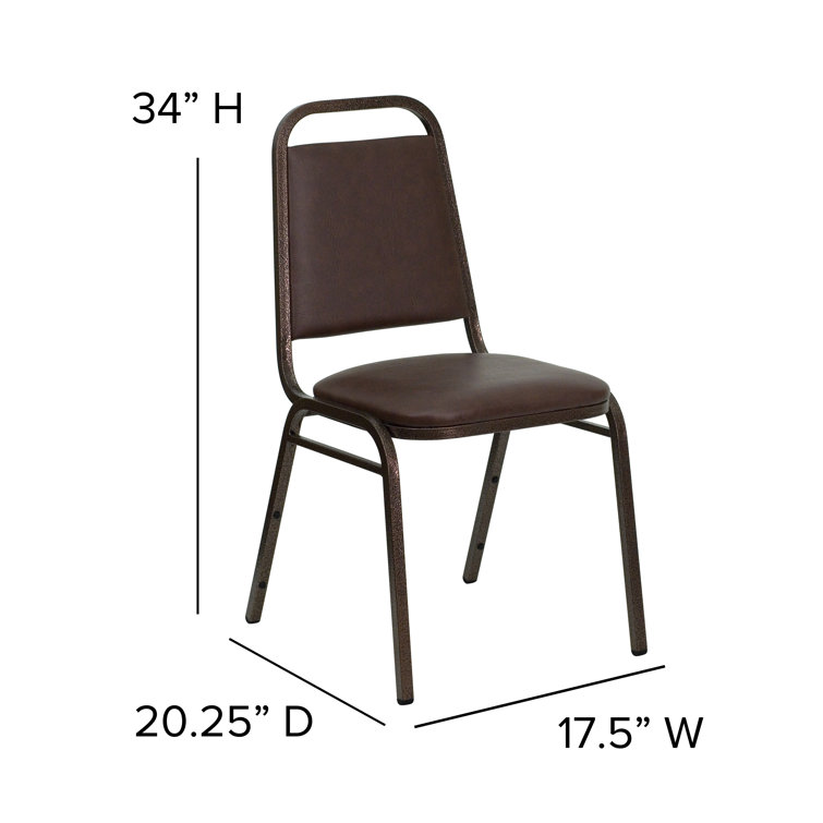 Brown Vinyl Stacking Banquet Chair with Copper Frame