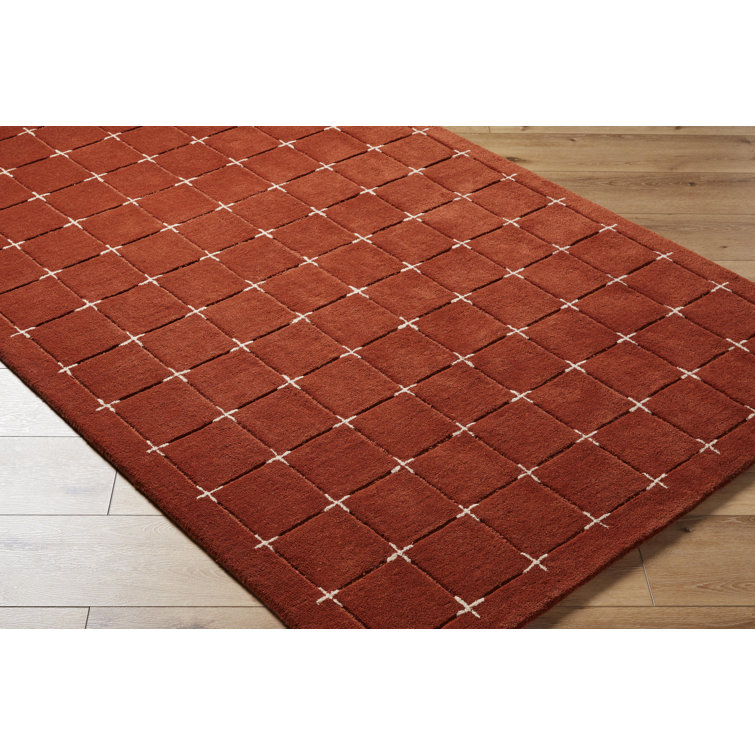 Hand-Tufted Red Wool 9' x 12' Area Rug