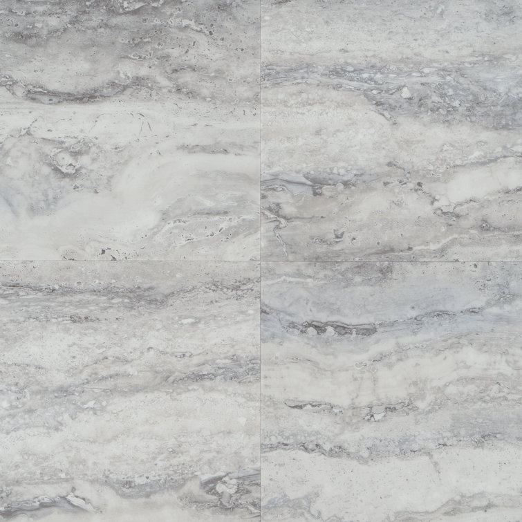 Elmdale Gray 24'' x 12'' Vinyl Tile with Stone Look