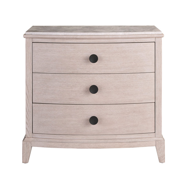 Rolling Fog 3-Drawer Nightstand with Stone Top