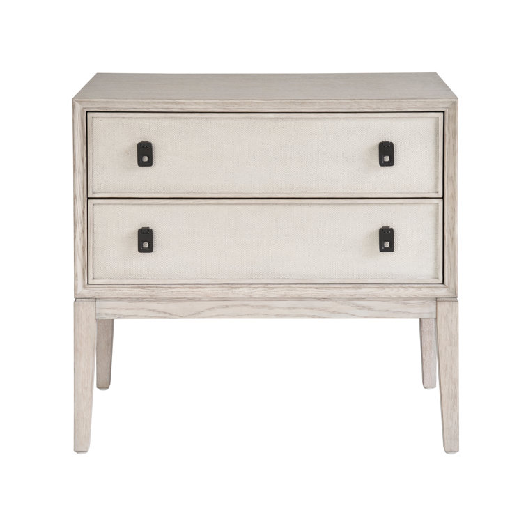 Presley Rolling Fog 2-Drawer Nightstand with USB Ports