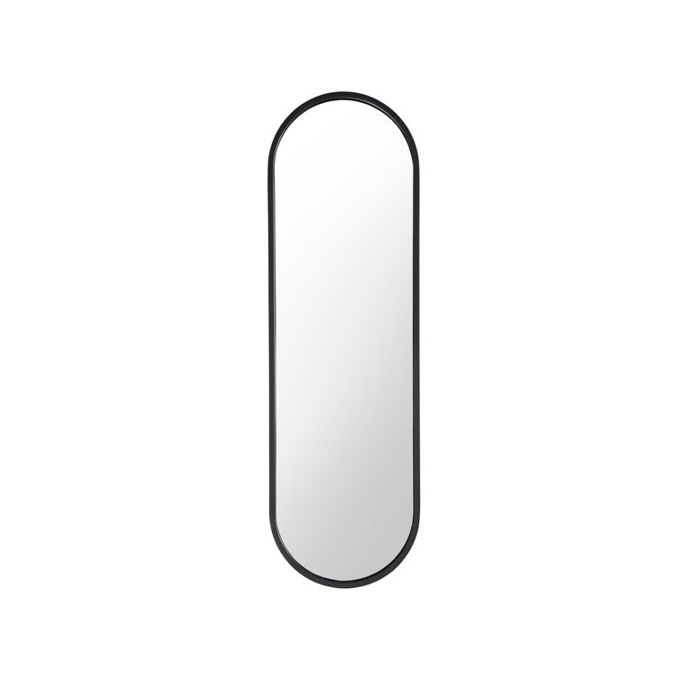 Olsen 42" Black Metal Oval Wall Mirror