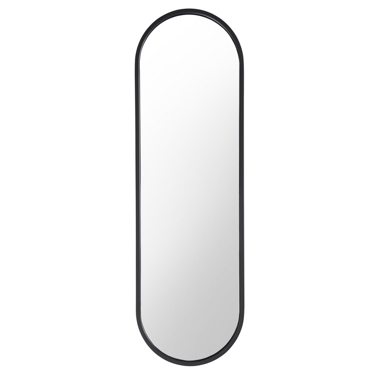 Olsen 42" Black Metal Oval Wall Mirror