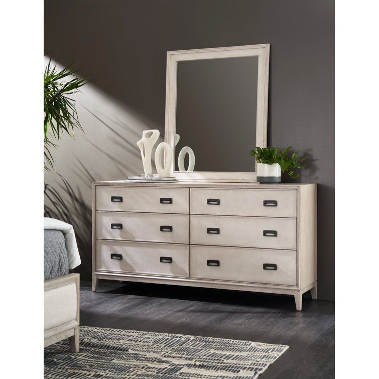 Rectangular White Wood Wall Mirror with Beveled Glass
