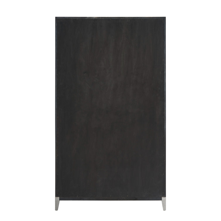 Nadine Light Brown Wood Wardrobe with Adjustable Shelves