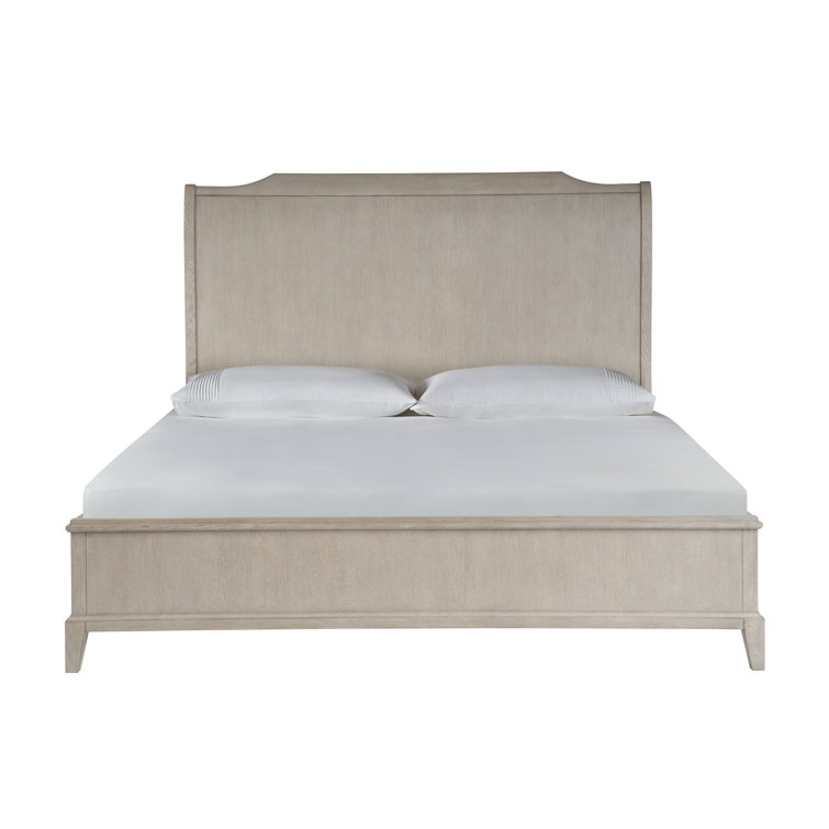 Silva Gray Oak Wood King Platform Bed with Headboard