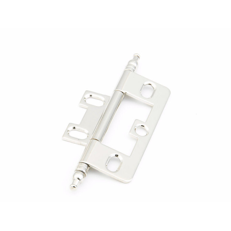 Polished Nickel Traditional Minaret Tip Non-Mortise Cabinet Hinge
