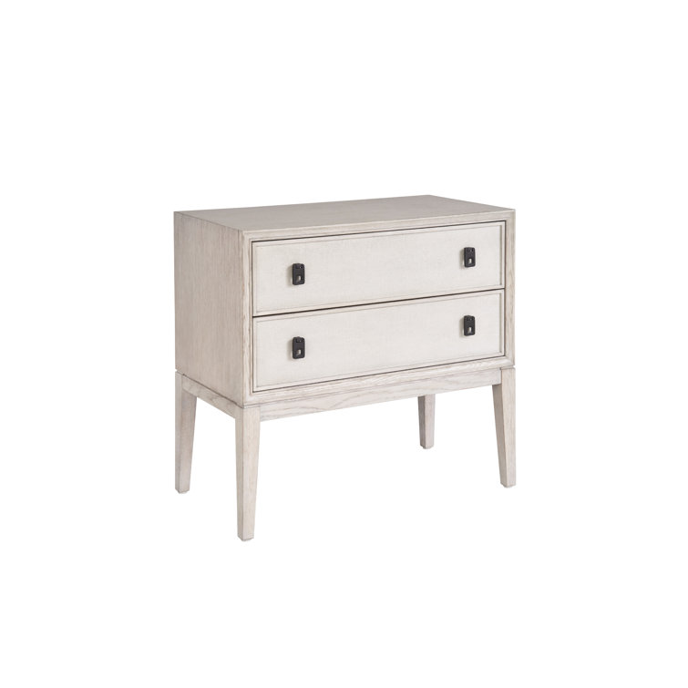 Presley Rolling Fog 2-Drawer Nightstand with USB Ports