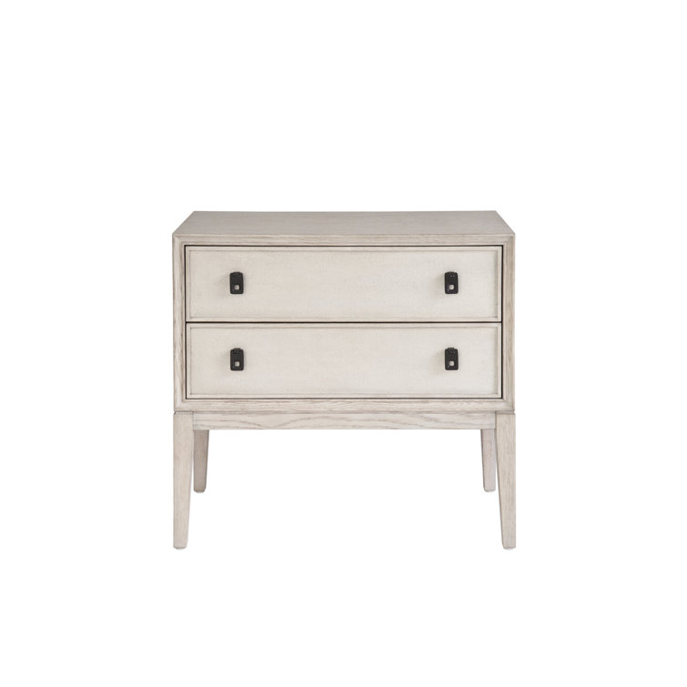 Presley Rolling Fog 2-Drawer Nightstand with USB Ports