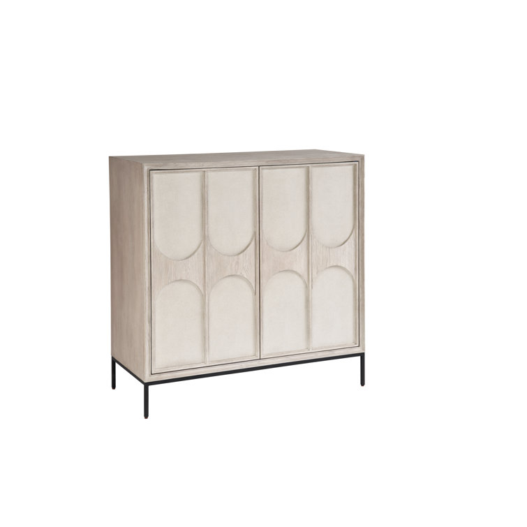 Odessa 42" Natural Oak Bar Cabinet with Metal Base