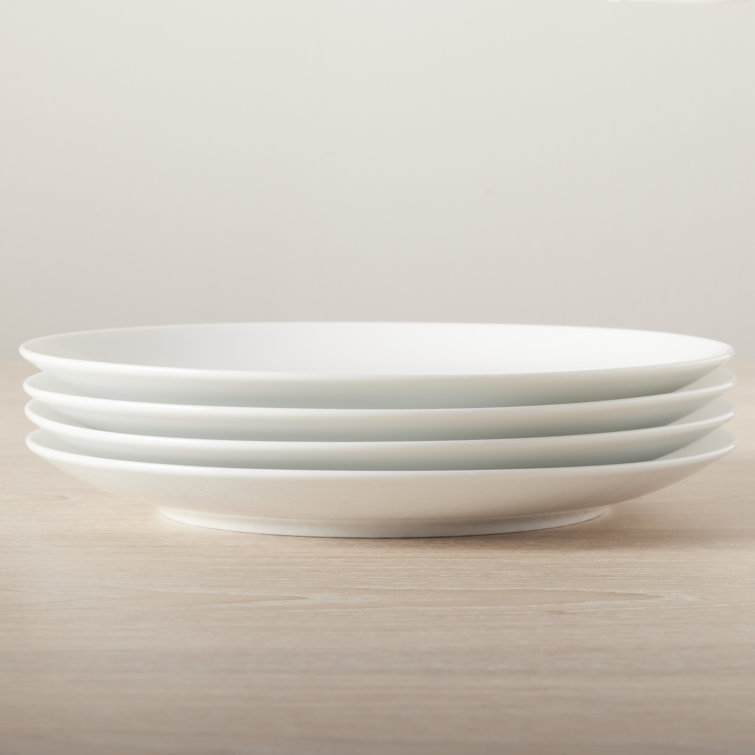 White Organic Porcelain Dinner Plate Set of 4
