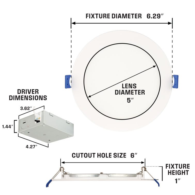 Westinghouse 5" Slim LED Recessed Downlight Kit, Energy Star, White
