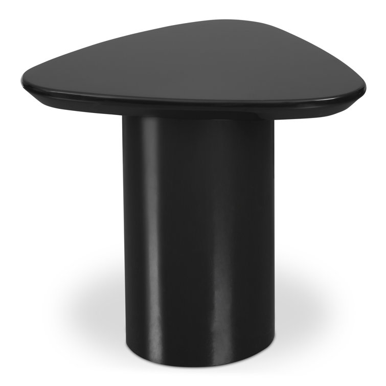 Black Gloss Triangular MDF End Table