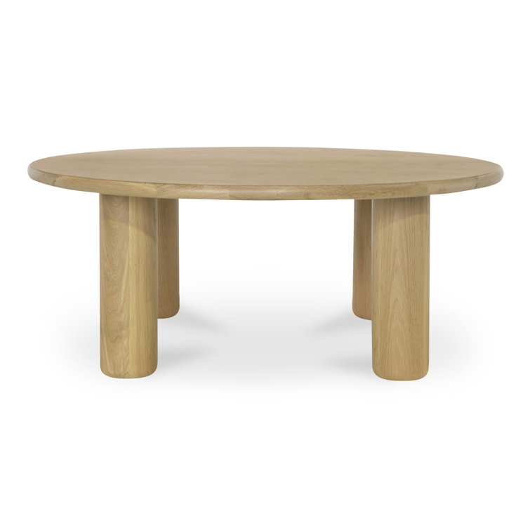 Round Natural Oak Kiln-Dried Wood Coffee Table
