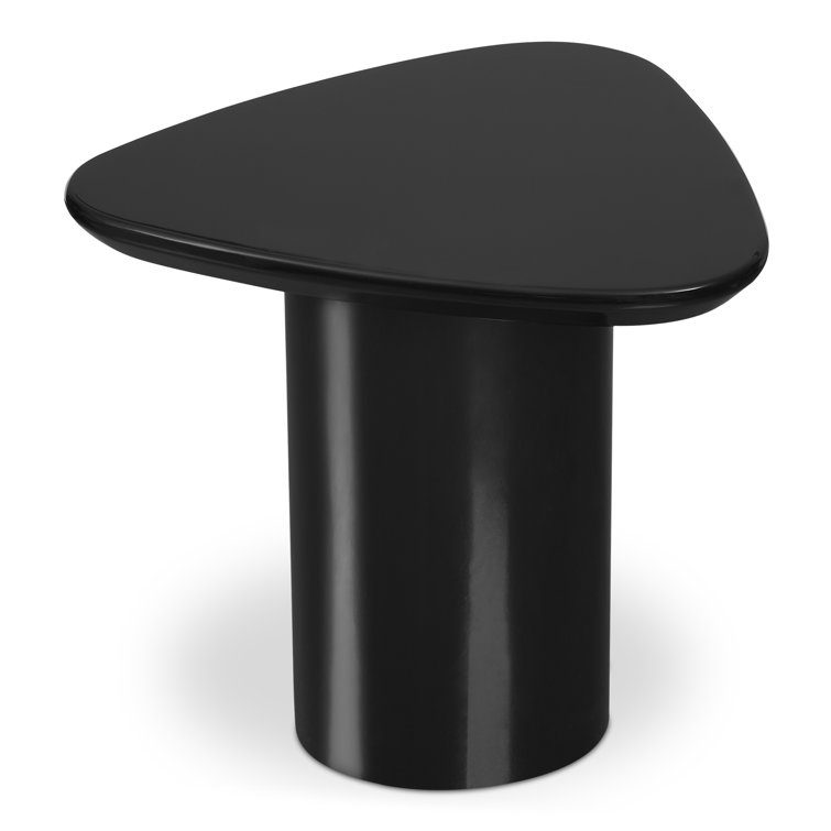 Black Gloss Triangular MDF End Table