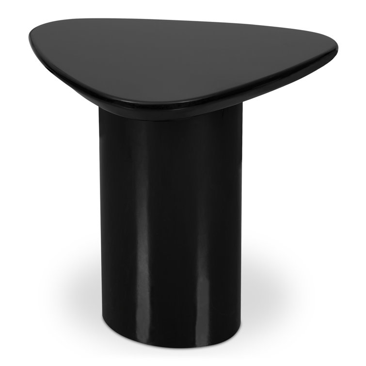 Black Gloss Triangular MDF End Table