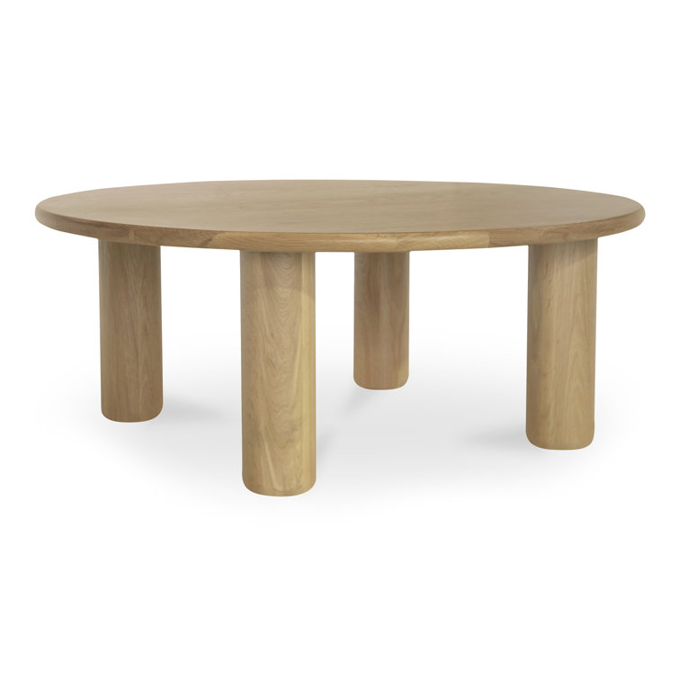 Round Natural Oak Kiln-Dried Wood Coffee Table