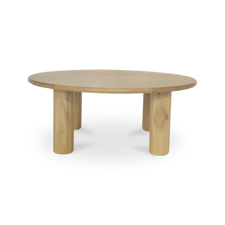 Round Natural Oak Kiln-Dried Wood Coffee Table