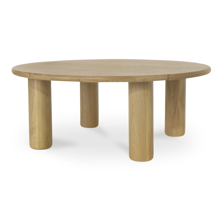 Round Natural Oak Kiln-Dried Wood Coffee Table