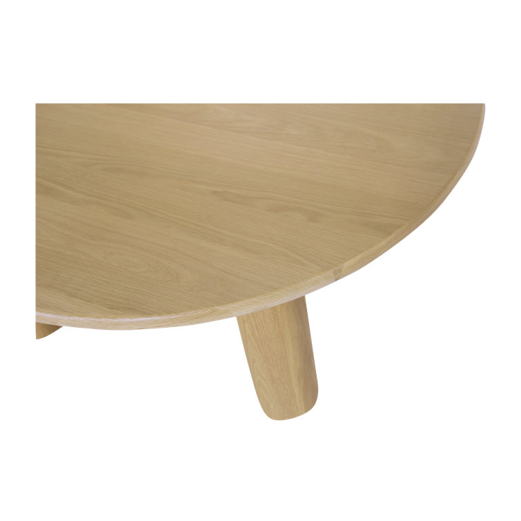 Round Natural Oak Kiln-Dried Wood Coffee Table