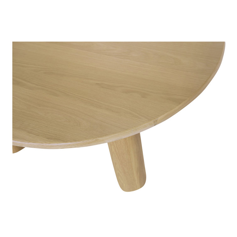 Round Natural Oak Kiln-Dried Wood Coffee Table