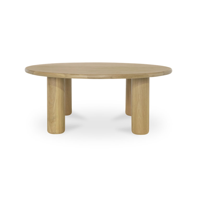 Round Natural Oak Kiln-Dried Wood Coffee Table