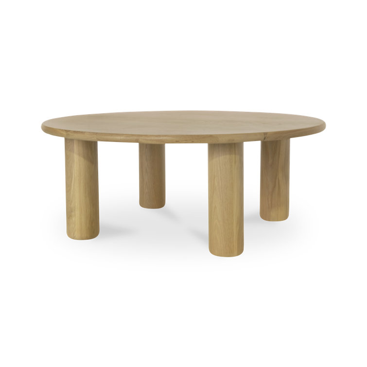 Round Natural Oak Kiln-Dried Wood Coffee Table