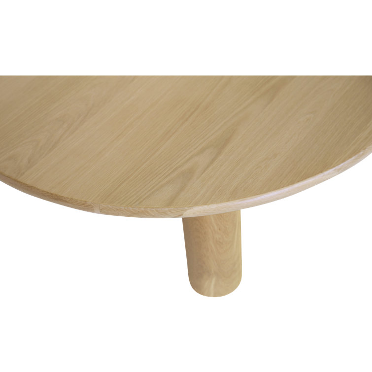 Round Natural Oak Kiln-Dried Wood Coffee Table