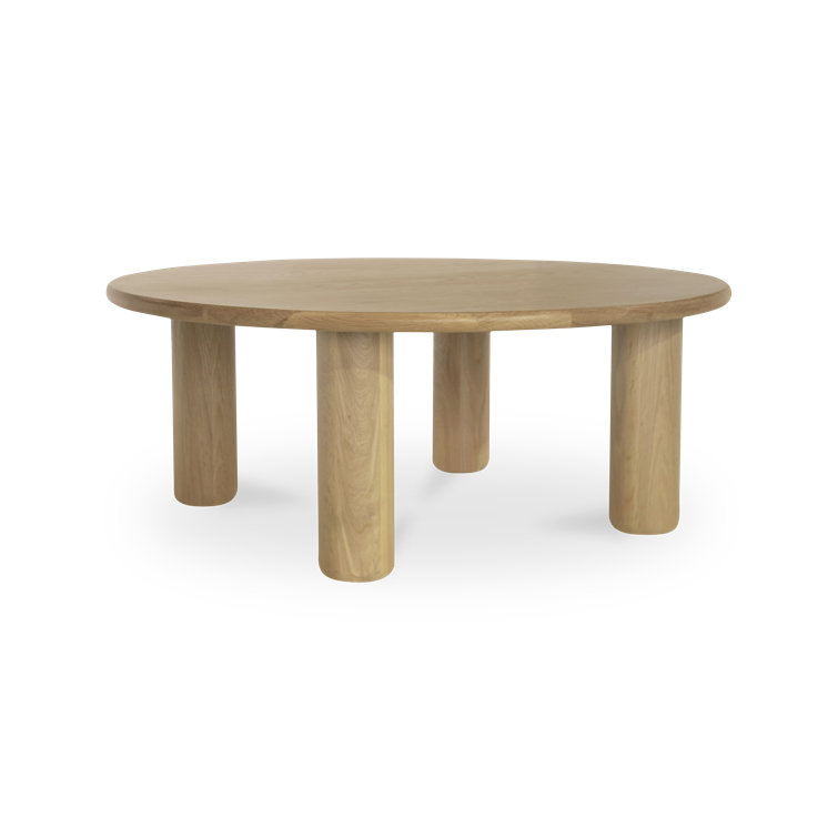 Round Natural Oak Kiln-Dried Wood Coffee Table