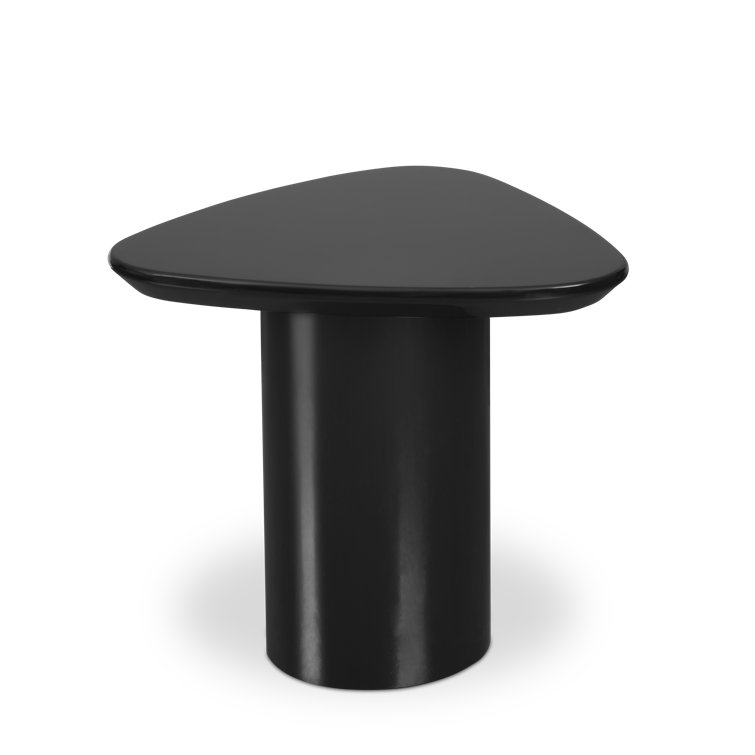 Black Gloss Triangular MDF End Table